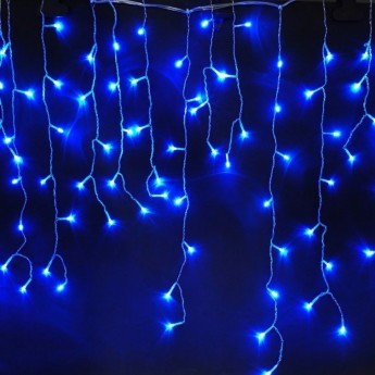 Гирлянда ECOLA LED N4YB05ELC 220V IP44 Бахрома 5x0.5м 135Led Синий Blue, 8 режимов, прозр.провод с вилкой