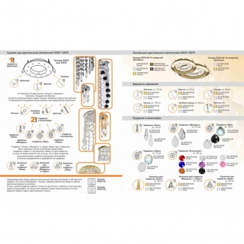 Набор ECOLA "Сделай сам Хрустальный светильник" Основа GX70-H5, 18 отверстий Золото 53x151 (кd135)