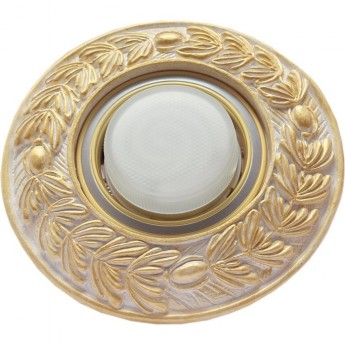 Накладка широкая гипсовая ECOLA FY53Z2EFT оливковый венок, золото на белом